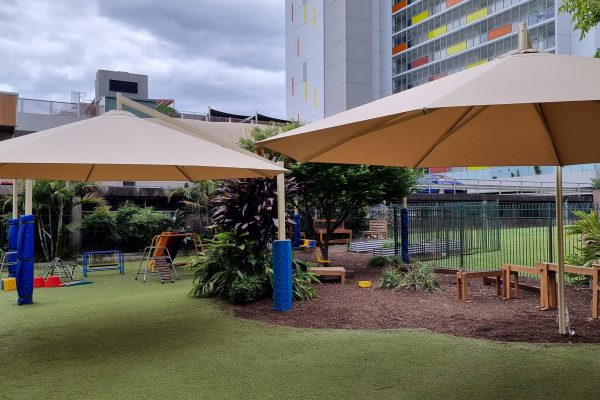 Versatile shade solution for daycare/kindagarten/schools. Put them up for sunny, warmer or rainy weather, but close for cooler weather.